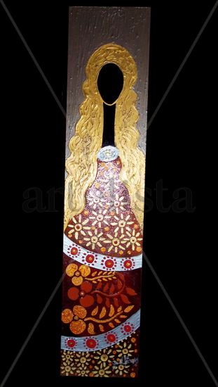 Cuadro Largo Colonial Acrylic Panel Figure Painting