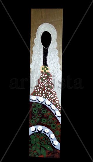 Cuadro Largo Colonial Acrylic Panel Figure Painting