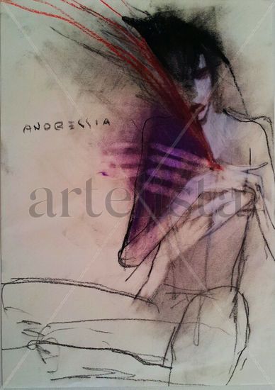 A.N.O.R.E.S.S.I.A Pastel Paper Figure Painting