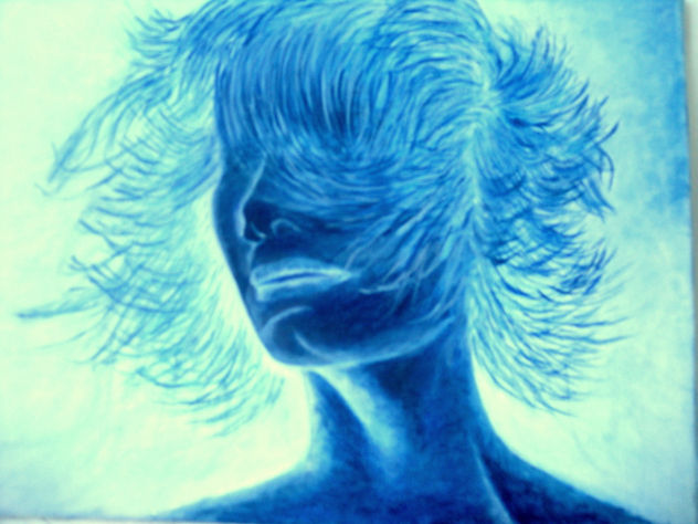 mujer azul