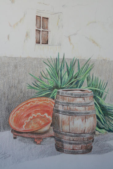 Rincón manchego Pencil (coloured) Paper Landscaping