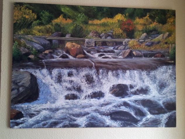 Salto de agua 2 Oil Canvas Landscaping