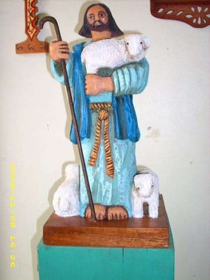 "El Buen Pastor" Madera Figurativa