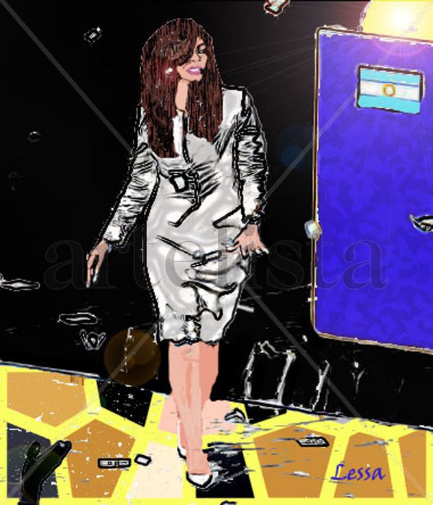 "The President Cristina walking .."