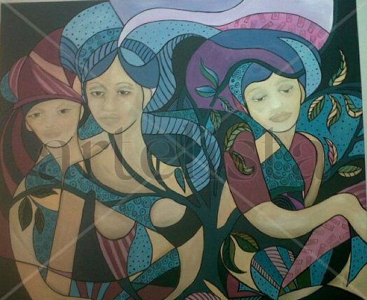 mujeres 2012 Acrylic Canvas Figure Painting