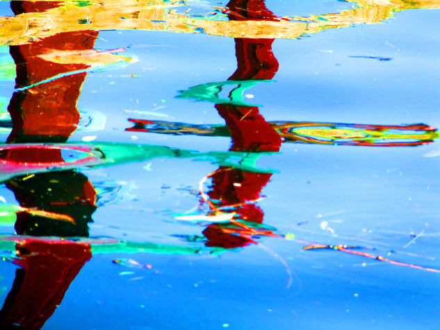 Colored Reflections in an old Canal-2- Nature Color (Digital)