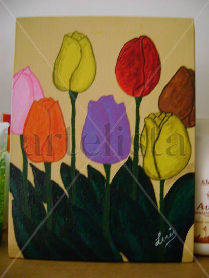 tulipanes Acrylic Canvas Floral Painting