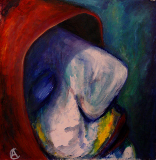 mujer con gorra Oil Canvas Portrait