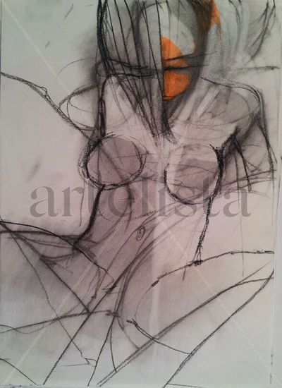 silencio simple ...duespes y ante Pastel Paper Figure Painting