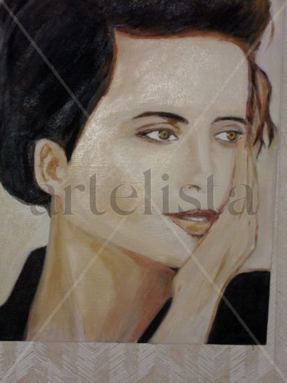 Atardecer Oil Textile Portrait