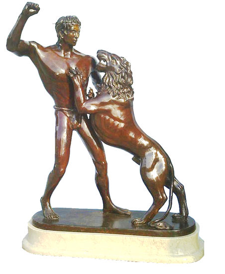 Hércules y el León de Nemea Bronze Figurative