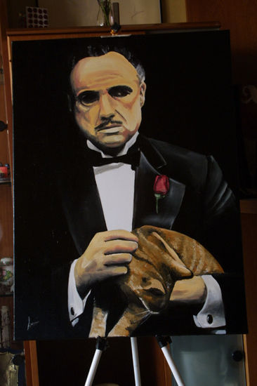 El Padrino Oil Canvas Portrait