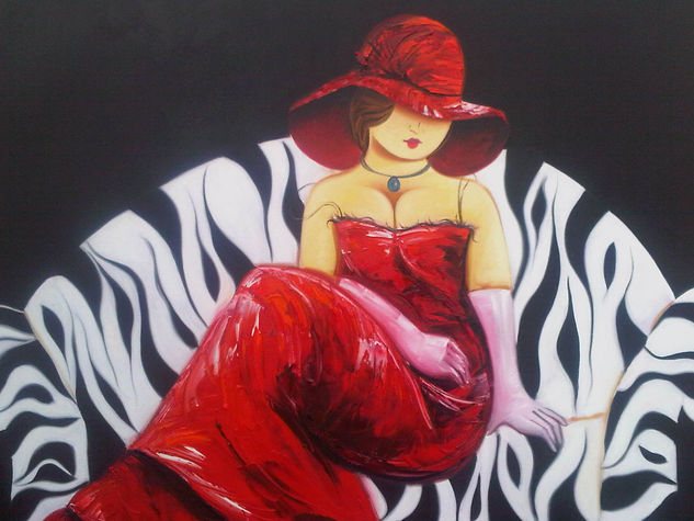 "Pasion a la espera'' Oil Canvas Figure Painting