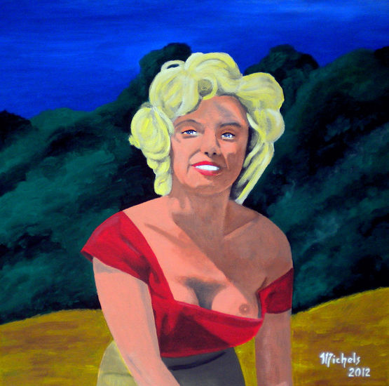 Une jolie blonde Acrylic Canvas Portrait