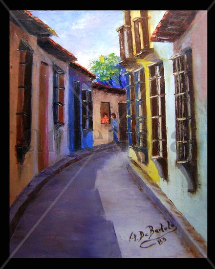 Declaracion en la calle/Corteggio per strada Oil Canvas Landscaping