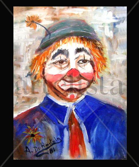 Mi payaso/il mio pagliaccio Oil Canvas Portrait