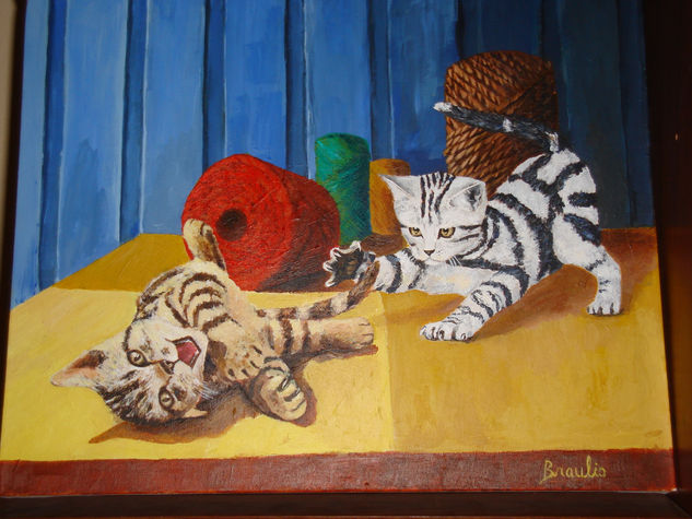 Dos gatos Acrylic Canvas Animals