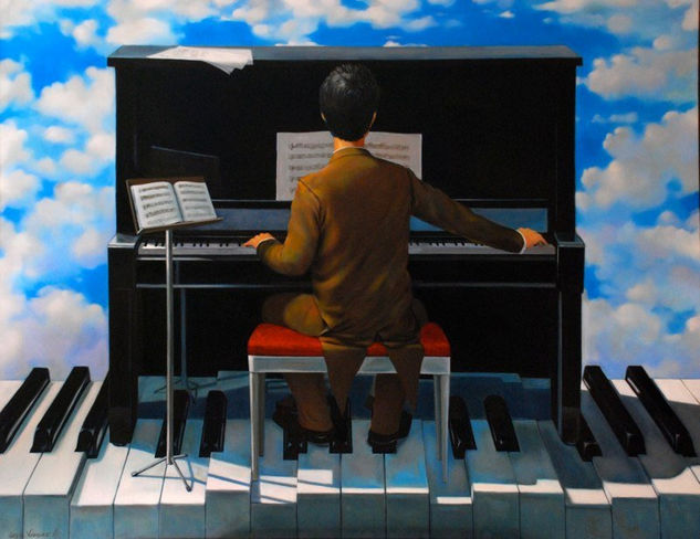 Piano y pinanista Oil Canvas Landscaping