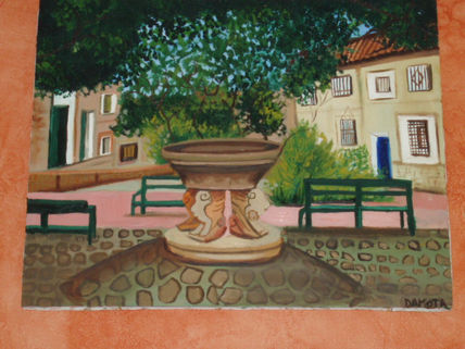 Fuente sobre plaza