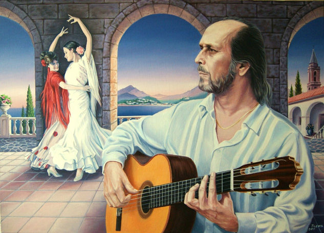 Flamenco Óleo Lienzo Figura