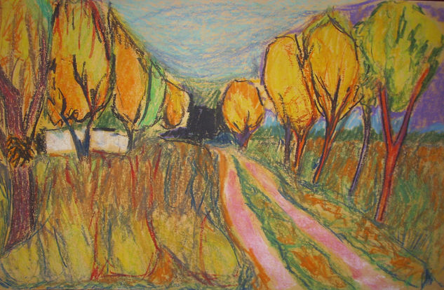 Otoño en Santa Ana Pastel Papel Paisaje