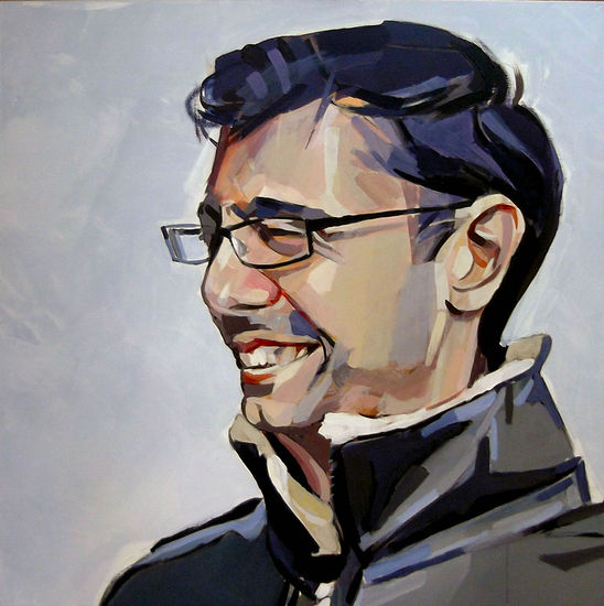 Retrato de José González Mora Acrílico Lienzo Retrato