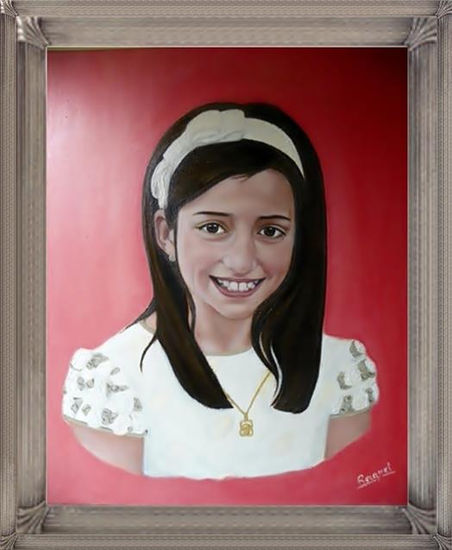 Andrea comunión Oil Canvas Portrait