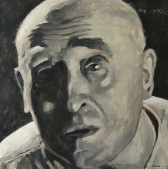 Cesare Zavattini Oil Canvas Portrait