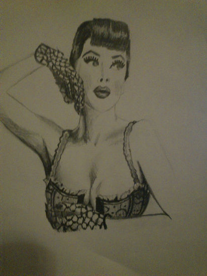 pin up boceto 1 Grafito Papel Figura