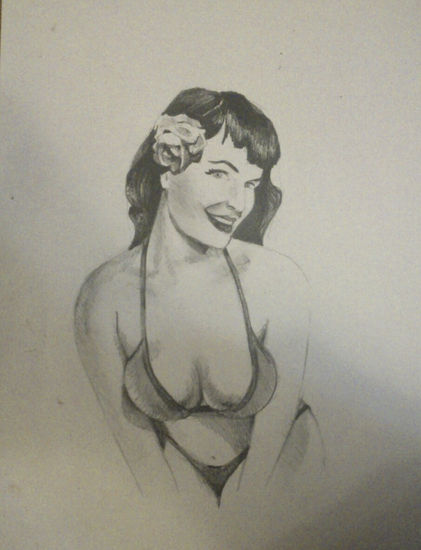 pin up boceto 2 Graphite Paper Figure Painting