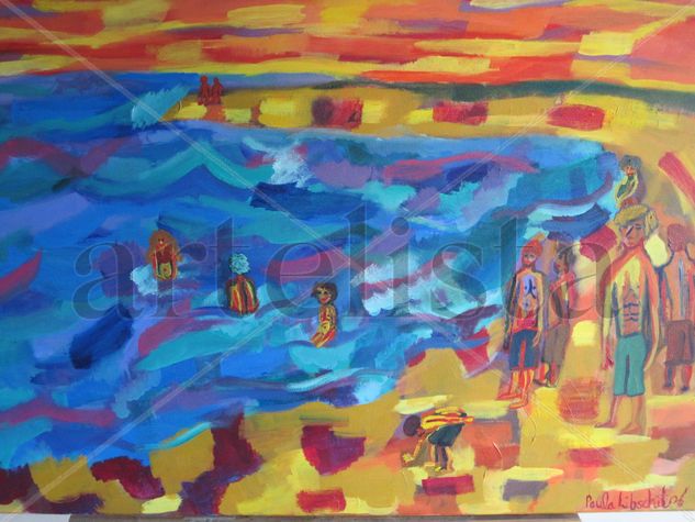 La Playa Acrylic Canvas Marine Painting