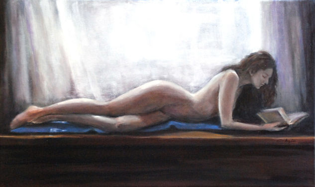 Leyendo Oil Canvas Figure Painting