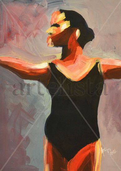 Bailarina Oil Card Figure Painting