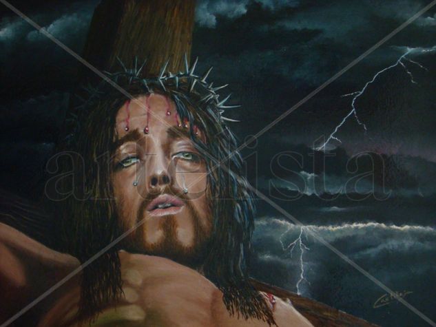 JESUCRISTO EN LA CRUZ Oil Canvas Portrait