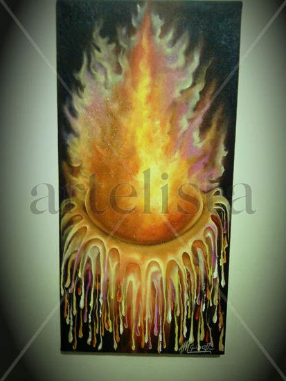 Flor de fuego Oil Canvas Floral Painting