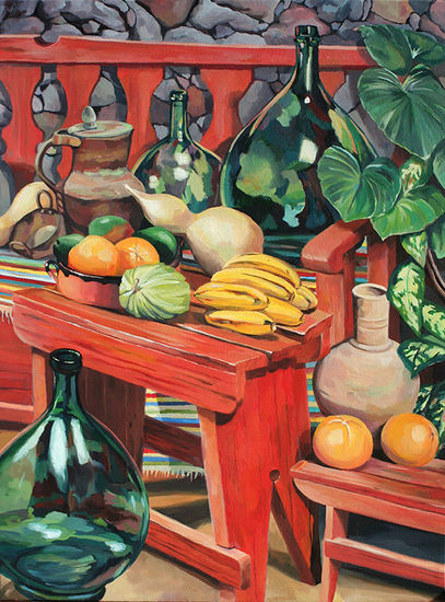 Bodegón palmero I Oil Canvas Still Life Paintings