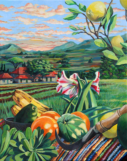 Bodegón palmero II Acrylic Canvas Still Life Paintings