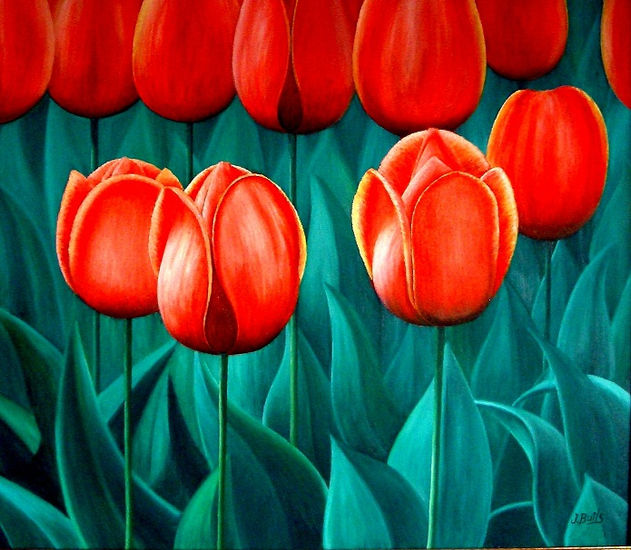 Tulipanes Oil Canvas Landscaping