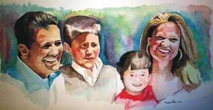 Retrato Familia Watercolour Card Portrait