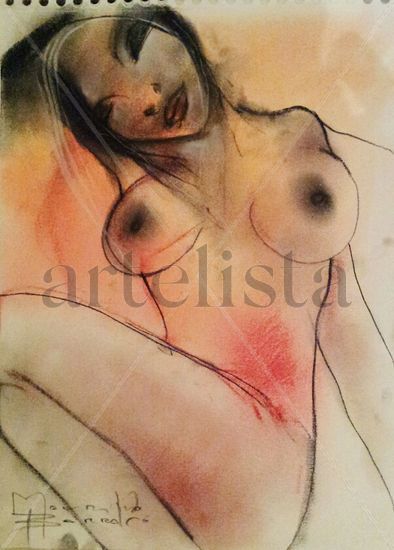 flor rosa Pastel Paper Figure Painting