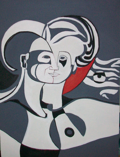 El Beso II Acrylic Canvas Figure Painting