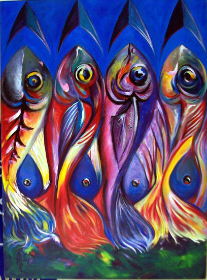 Pesca milagrosa Acrylic Canvas Animals