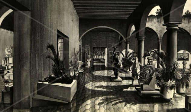 EL PATIO CON ARCADA EN ALGUN ANTIGUO MUSEO
