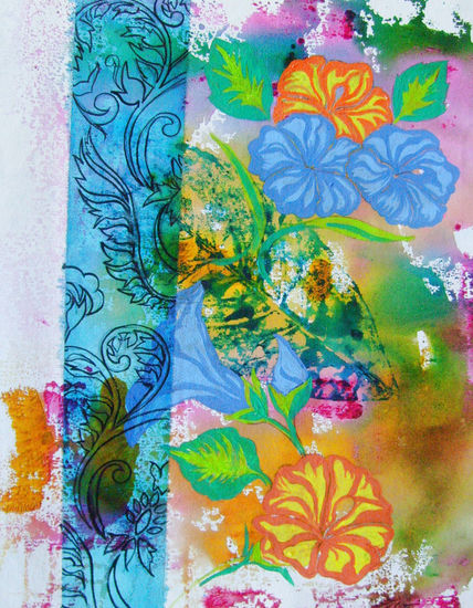 Forais II Acrylic Textile Floral Painting