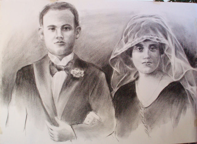 ABUELOS REPUBLICANOS (SUSANA) Charcoal