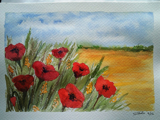 amapolas Watercolour Paper Landscaping