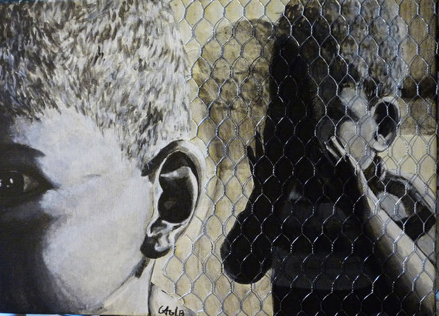 a través de la balla Acrylic Canvas Portrait