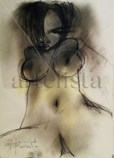 FOUR ROSES Pastel Paper Nude Paintings