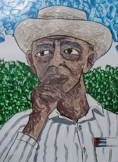 guajiro fumando Acrylic Card Portrait