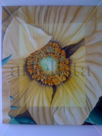 Flor en foco Oil Canvas Floral Painting